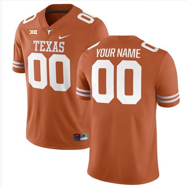 Men's Texas Longhorns Active Player Custom Orange Stitched Jersey Men's Texas Longhorns Active Player Custom Orange Stitched Jersey